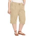 Plus Size Gloria Vanderbilt Lillith Lace-up Hem Capris, Women's, Size: 2xl, Lt Green
