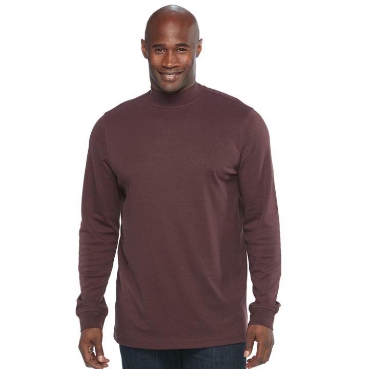 Big & Tall Croft & Barrow&reg; Easy-care Mockneck, Men's, Size: L Tall, Brown