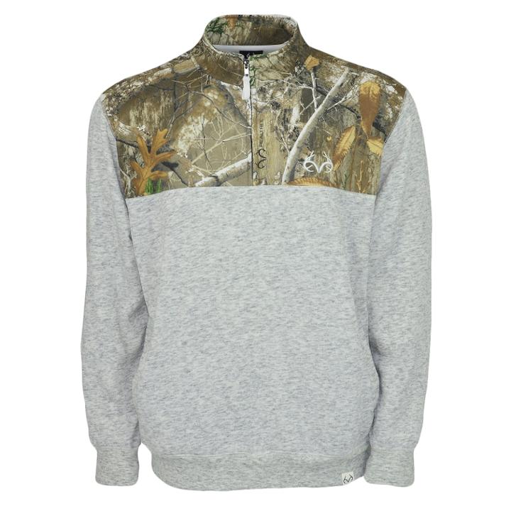 Men's Realtree Impact Quarter-zip Fleece Top, Size: Xl, Black
