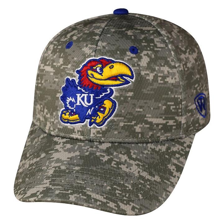 Adult Top Of The World Kansas Jayhawks Digital Camo One-fit Cap, Grey Other