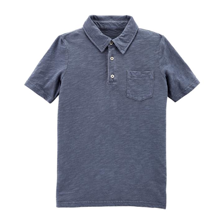 Boys 4-12 Carter's Dyed Pocket Polo, Size: 8, Blue
