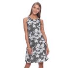 Women's Msk Floral Shift Dress, Size: Small, Grey (charcoal)