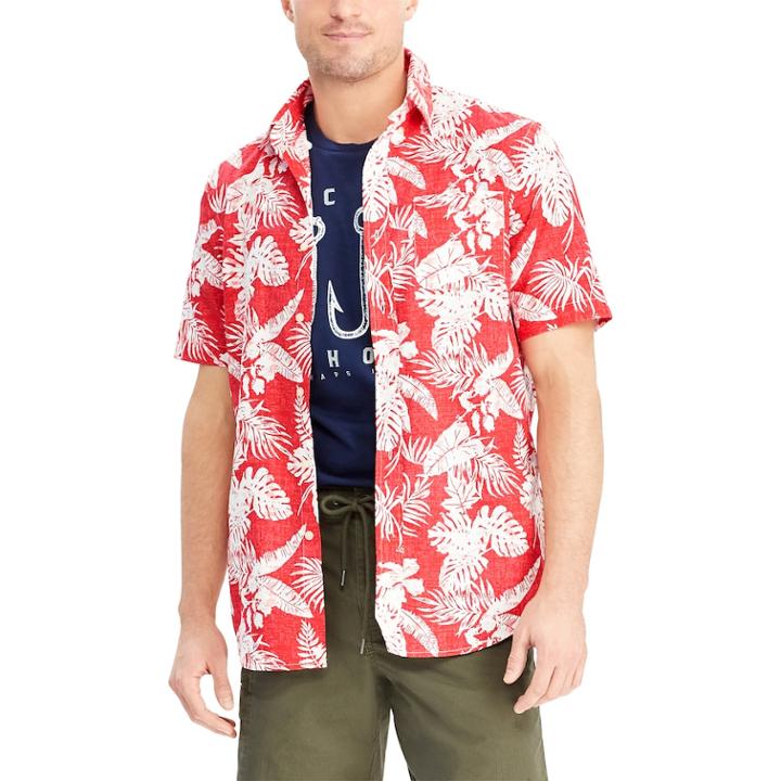 Men's Chaps Classic-fit Casual Button-down Shirt, Size: Xxl, Red