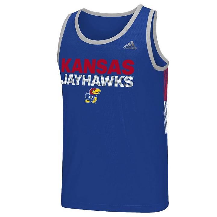 Men's Adidas Kansas Jayhawks Campus Performance Tank Top, Size: Xl, Blue