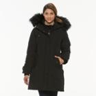 Women's Triple Star Faux Fur Collar Anorak Parka, Size: Medium, Black