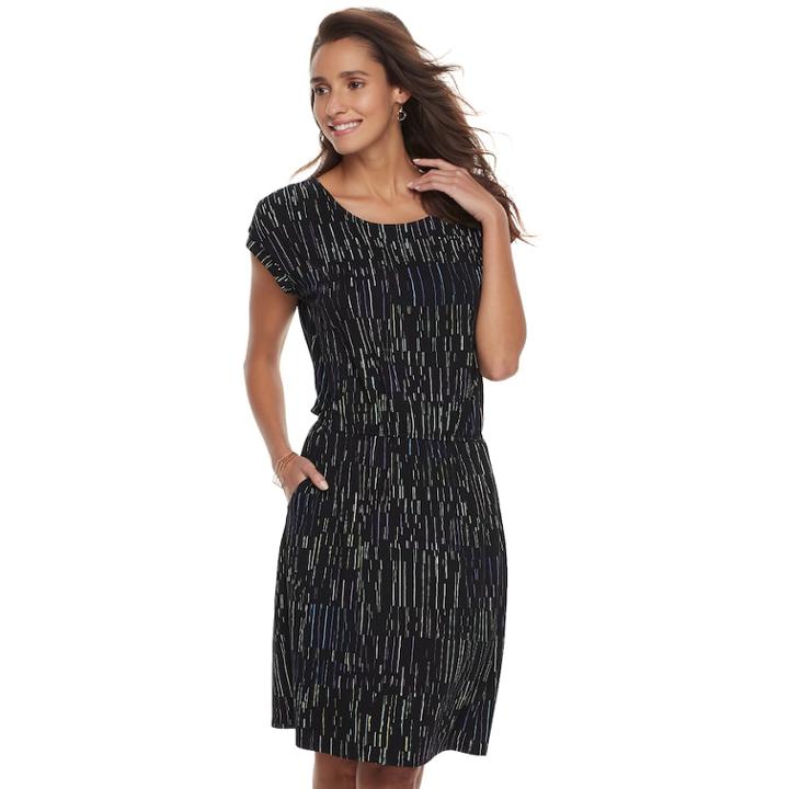 Women's Apt. 9&reg; Cinched T-shirt Dress, Size: Small, Black