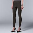 Women's Simply Vera Vera Wang Everyday Luxury Modern Twill Skinny Pants, Size: Medium, Dark Green