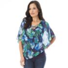Women's Apt. 9&reg; Printed Popover Top, Size: Xxl, Navy Green Tropical