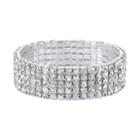 1928 Simulated Crystal Multi Row Stretch Bracelet, Women's, Size: 7, Grey