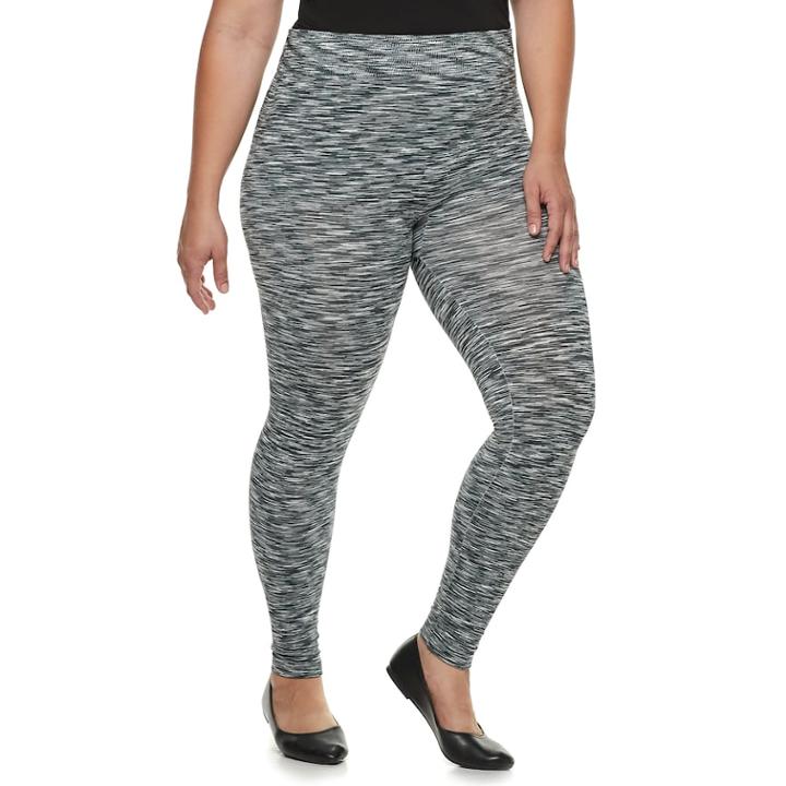 Plus Size French Laundry Space-dye Leggings, Women's, Size: 1xl, Light Grey