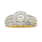 Round-cut Igl Certified Diamond Halo Engagement Ring In 14k Gold (1 Ct. T.w.), Women's, Size: 7.50, White