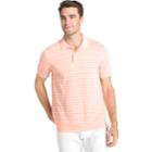 Men's Izod Sportflex Classic-fit Feeder-striped Stretch Performance Polo, Size: Large, Drk Orange