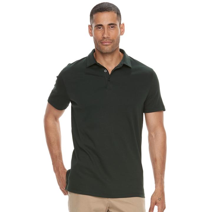 Big & Tall Apt. 9&reg; Solid Modern-fit Polo, Men's, Size: M Tall, Dark Green