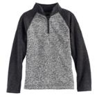 Boys' 8-20 Urban Pipeline&reg; Marled Raglan Sweater Fleece Quarter-zip Pullover, Size: Xl, Black