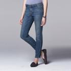 Petite Simply Vera Vera Wang Slimming Skinny Jeans, Women's, Size: 6 Petite, Dark Blue