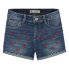 Girls 7-16 Levi's Embroidered Pattern Shortie Shorts, Girl's, Size: 14, Med Blue