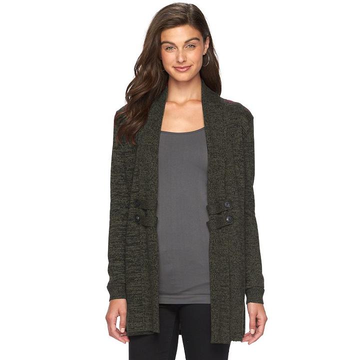 Ab Studio, Women's Button Open-front Cardigan, Size: Xlrg Av/rg, Ovrfl Oth