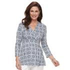 Women's Croft & Barrow&reg; Surplice Empire Top, Size: Xxl, Med Grey