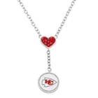 Kansas City Chiefs Crystal Heart & Logo Y Necklace, Women's, Purple