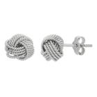 Sterling Silver Rope Love Knot Button Stud Earrings, Women's, Grey