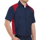 Big & Tall Red Kap Classic-fit Motorsports Colorblock Button-down Shirt, Men's, Size: 5xb, Multicolor