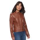 Women's Gallery Faux-leather Jacket, Size: Xl, Brown