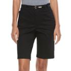 Women's Gloria Vanderbilt Anita Belted Bermuda Shorts, Size: 8, Black