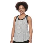 Juniors' Plus Size Candie's&reg; Chevron Back Tank, Girl's, Size: 1xl, White