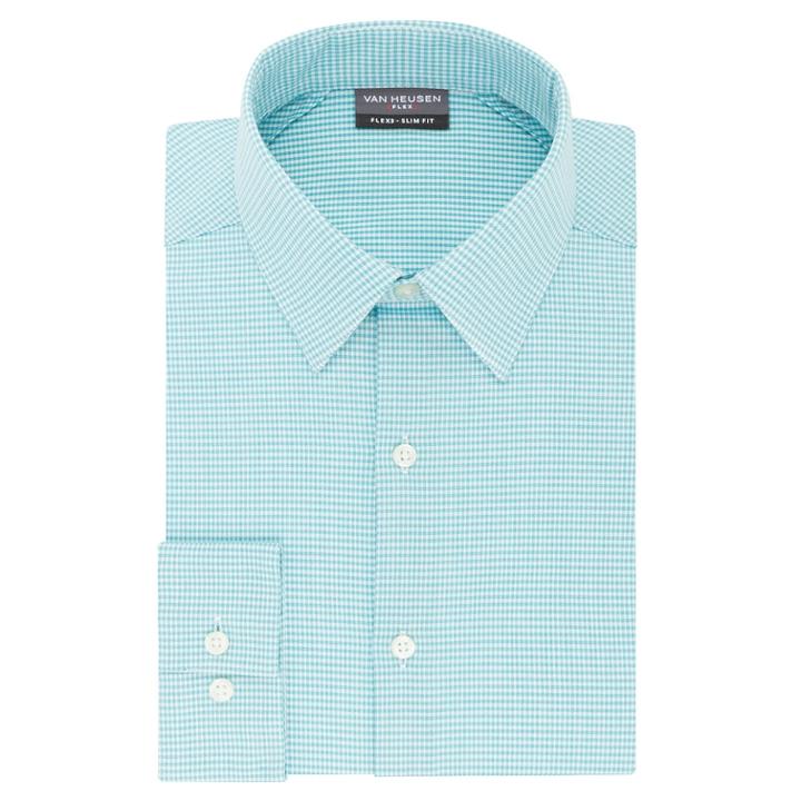 Men's Van Heusen Flex 3 Slim Fit 4-way Stretch Dress Shirt, Size: Xs 32/33, Green