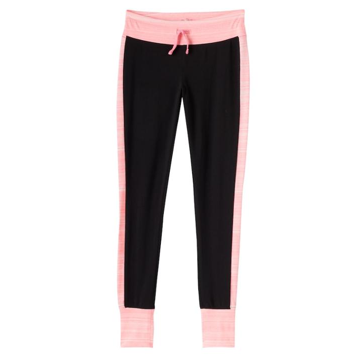 Girls Plus Size So&reg; Contrast Side Stripe & Cuff Leggings, Size: 16 1/2, Brt Pink
