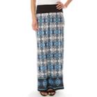 Women's Apt. 9&reg; Print Column Maxi Skirt, Size: Small, Blue Ikat