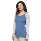 Women's Columbia Fork Stream Colorblock Hooded Tee, Size: Large, Drk Purple