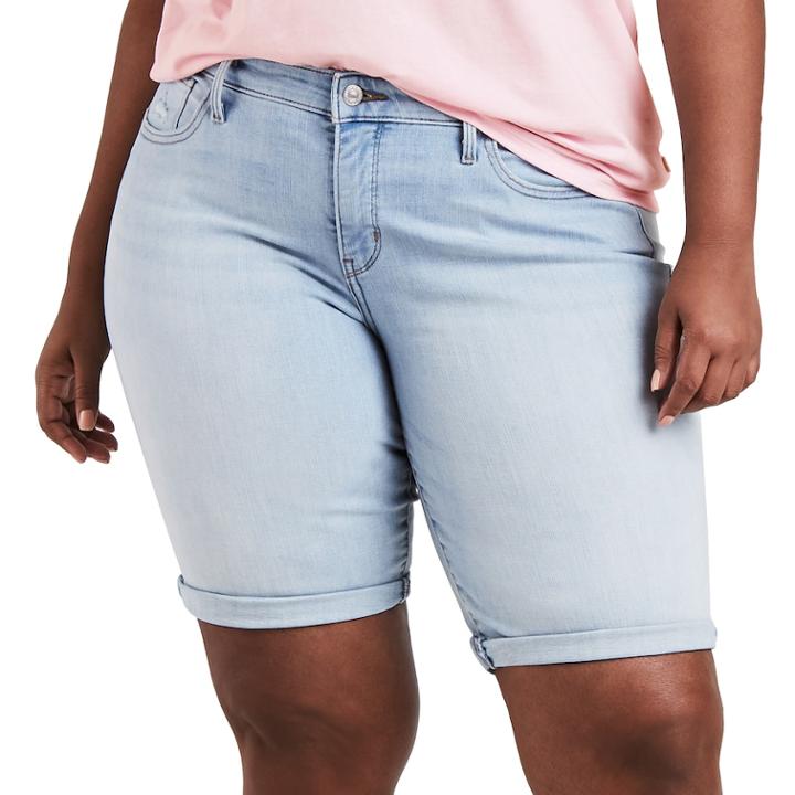 Plus Size Levi's&reg; Perfectly Shaping Jean Bermuda Shorts, Women's, Size: 18 W, Med Blue