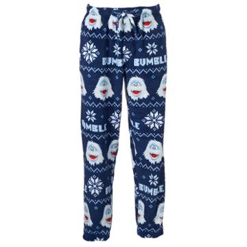Men's Rudolph The Red-nosed Reindeer Bumble Fairisle Plush Fleece Lounge Pants, Size: Medium, Blue (navy)