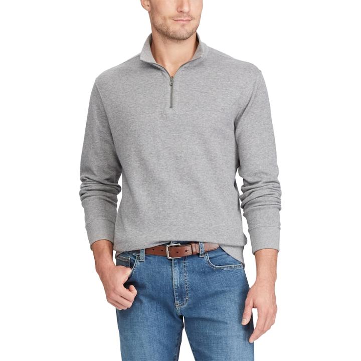 Big & Tall Chaps Regular-fit Reversible Quarter-zip Mockneck Pullover, Men's, Size: 3xb, Grey