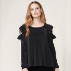 Lc Lauren Conrad Runway Collection Pleated Cold-shoulder Top - Women's, Size: Large, Oxford