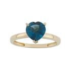 London Blue Topaz 10k Gold Heart Ring, Women's, Size: 7