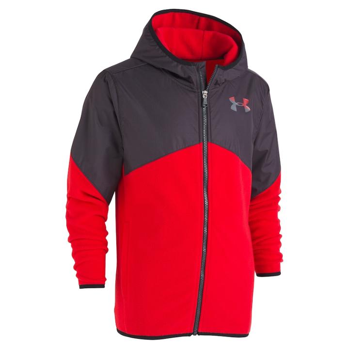 Boys 4-7 Under Armour Coldgear Lightweight Microfleece Hooded Jacket, Size: 7, Red