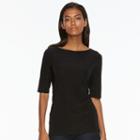 Women's Croft & Barrow&reg; Textured Sweater, Size: Medium, Black
