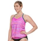 Plus Size Free Country Bust Enhancer 2-in-1 Tankini Top, Women's, Size: 1xl, Med Red