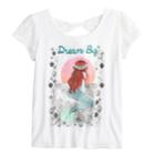 Disney Princess Girls 7-16 Lace Sleeve Bow Back Dream Big Graphic Tee, Size: Xs, White