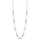 Red Oval Bead Necklace, Women's, Dark Red
