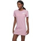 Women's Nike Sportswear Short Sleeve Sweatshirt Dress, Size: Medium, Brt Pink