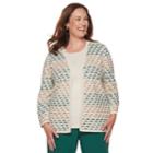 Plus Size Alfred Dunner Studio Textured Mock-layer Sweater, Women's, Size: 2xl, Green And Gold