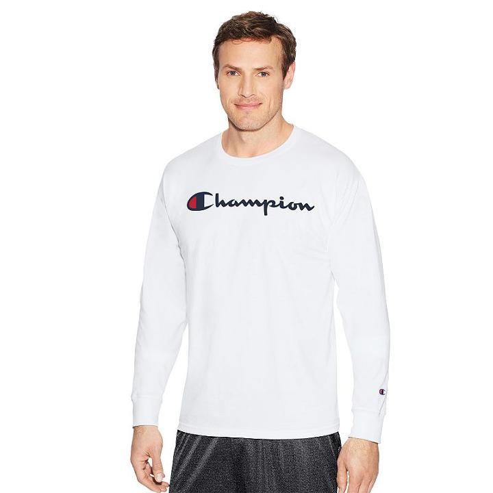Men's Champion Logo Graphic Tee, Size: Small, White