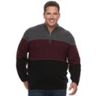 Big & Tall Dockers Classic-fit Colorblock Quarter-zip Sweater, Men's, Size: Xl Tall, Black