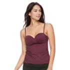 Women's Apt. 9&reg; Twist Front Tankini Top, Size: Xl, Drk Purple