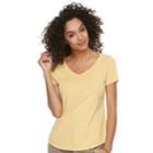 Women's Sonoma Goods For Life&trade; Essential V-neck Tee, Size: Large, Med Yellow