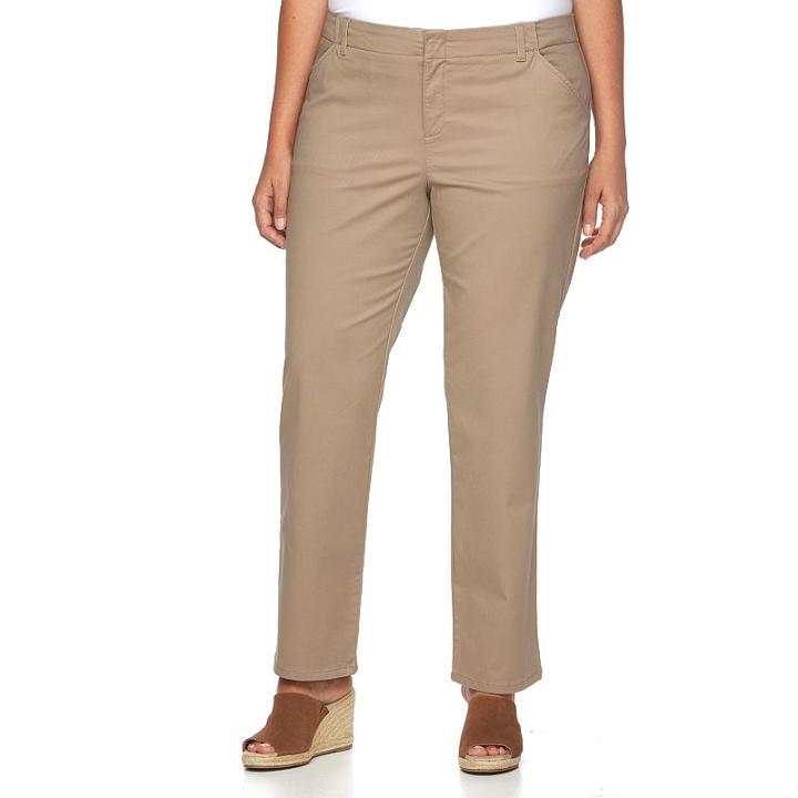 Plus Size Lee Essential Straight-leg Chino Pants, Women's, Size: 16 - Regular, Dark Beige