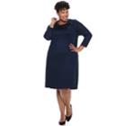 Plus Size Dana Buchman Cowlneck Shift Dress, Women's, Size: 2xl, Med Blue